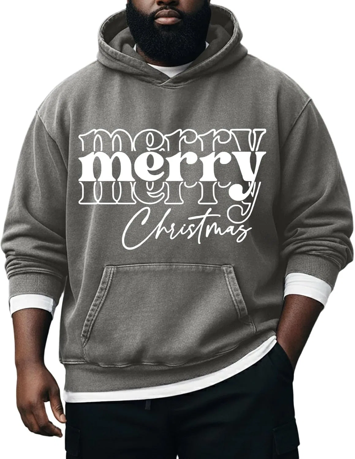 Толстовка Merry Christmas, Generic, серый — фото 4