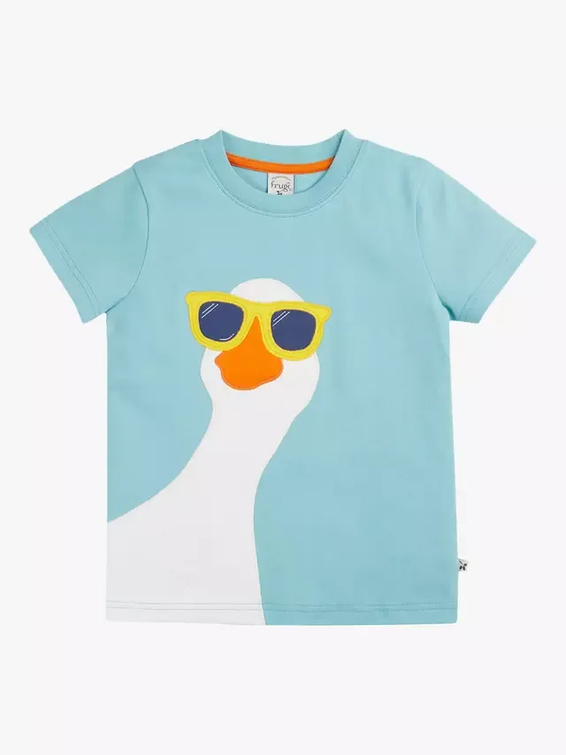 Детская футболка с изображением гуся Карсена, цвет лишайник Frugi