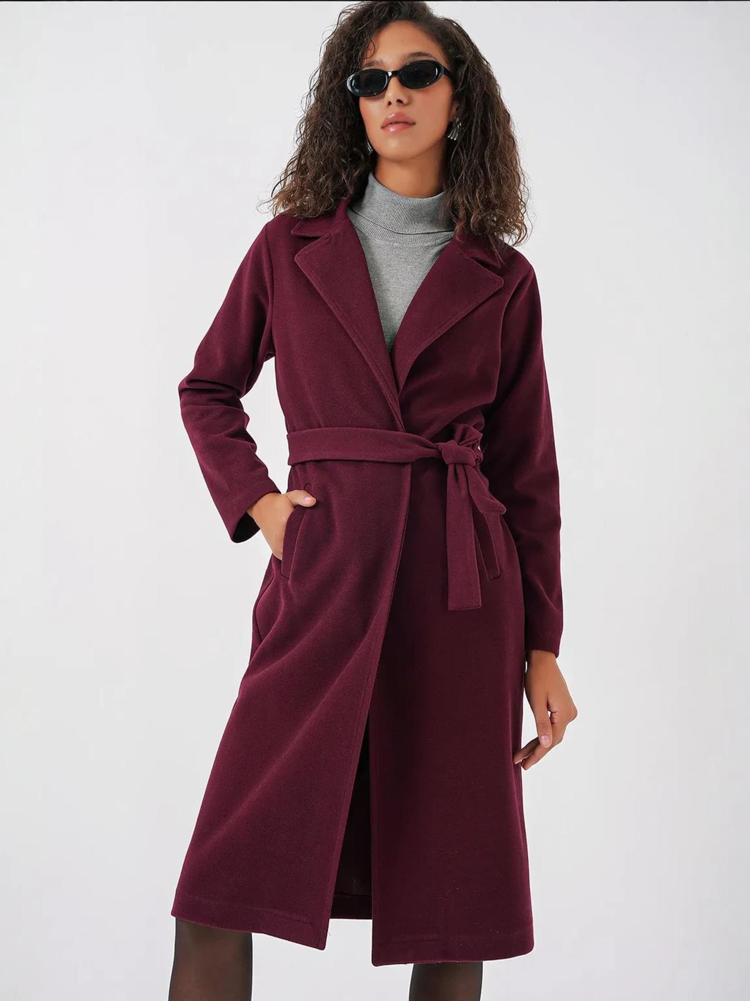 

Bigdart Межсезонное пальто в цвете бургунди