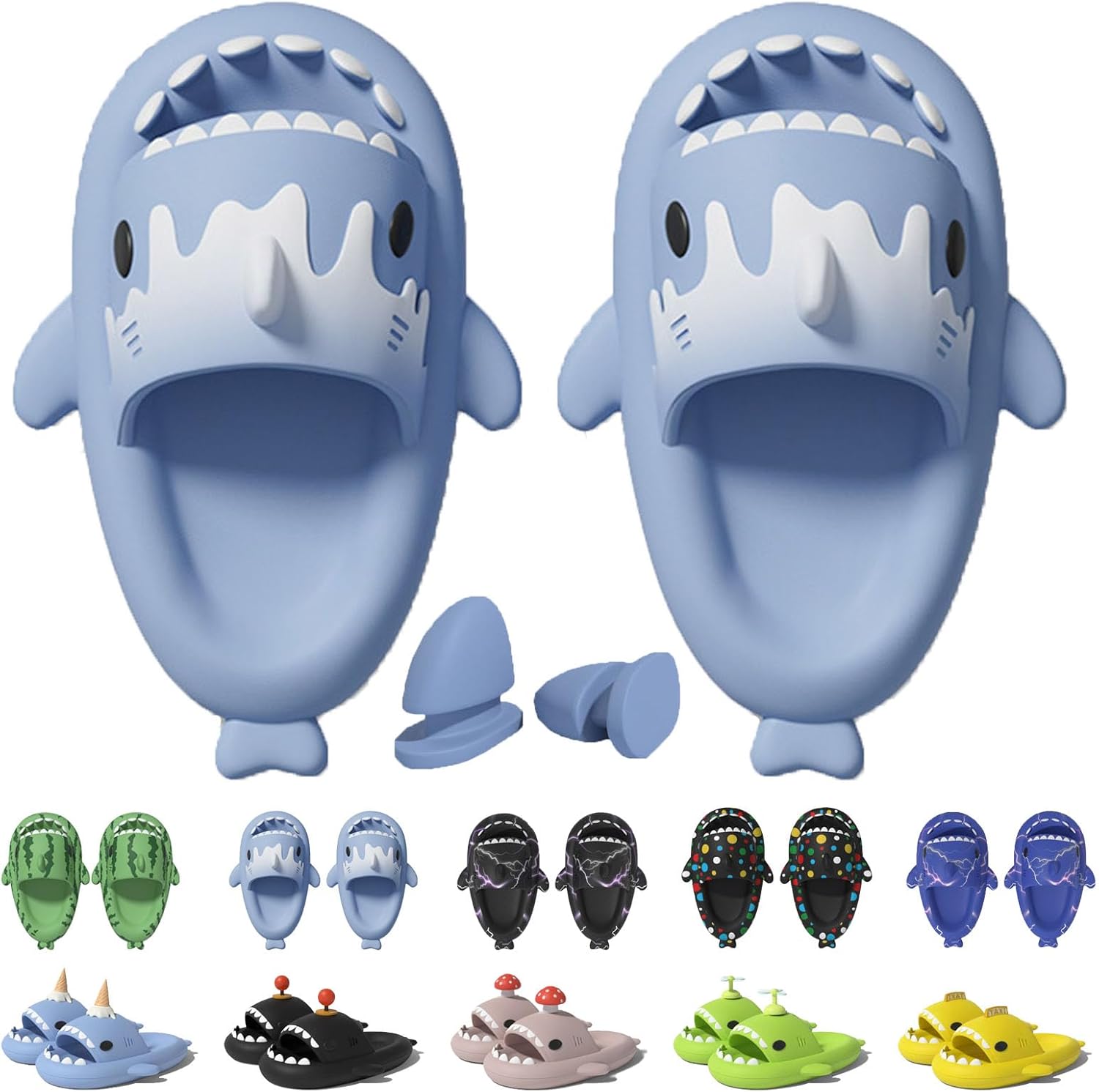 

Шлепанцы в форме акулы в рожке мороженого Jfxgjuv, синий