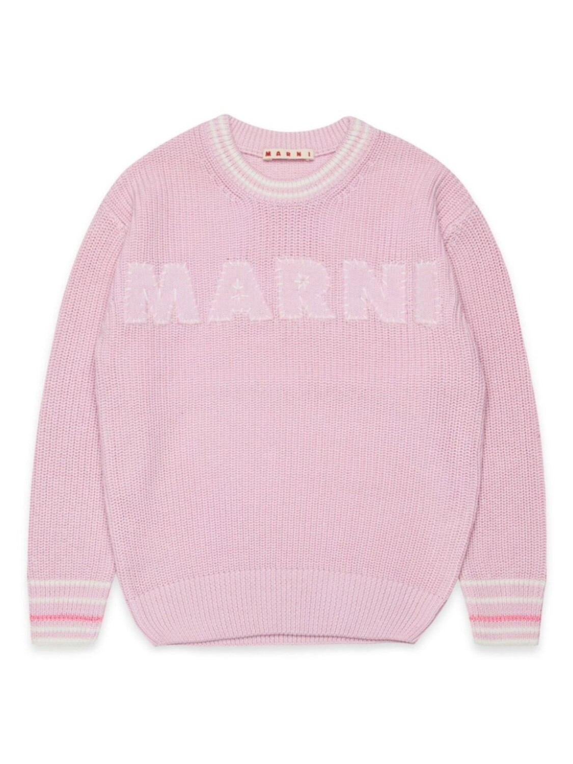 

Marni Kids свитер с вышитым логотипом, розовый