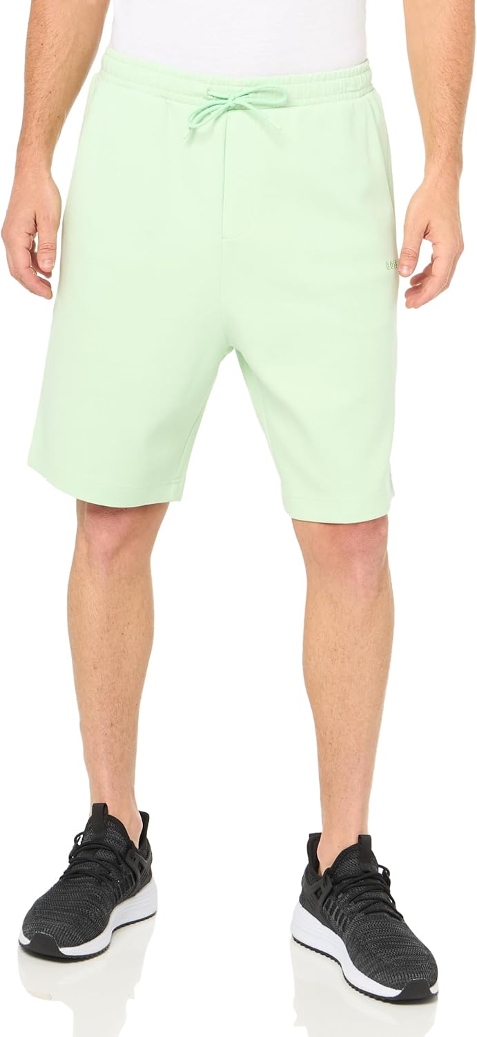 

BOSS Мужские шорты с поясом на шнурке из структурированного джерси Hugo Boss, Pastal Green