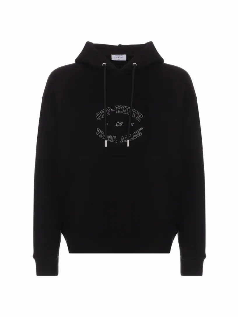 

Хлопковое худи с логотипом Off-White, черный