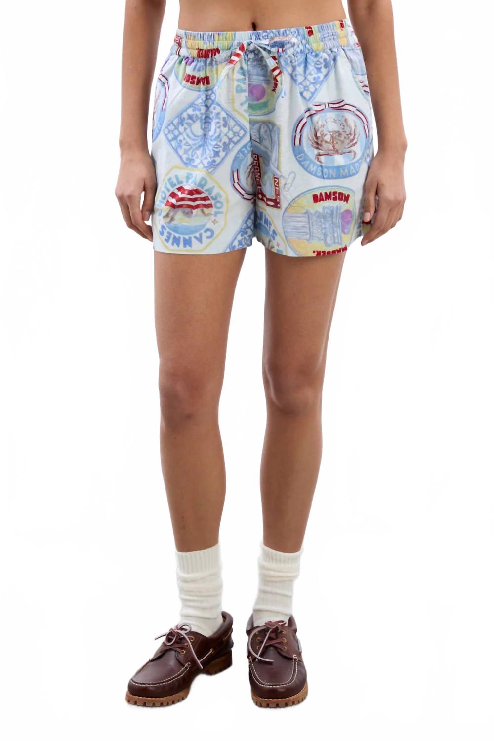 

Женские шорты с праздничным принтом, разноцветные Damson Madder, Multicolor