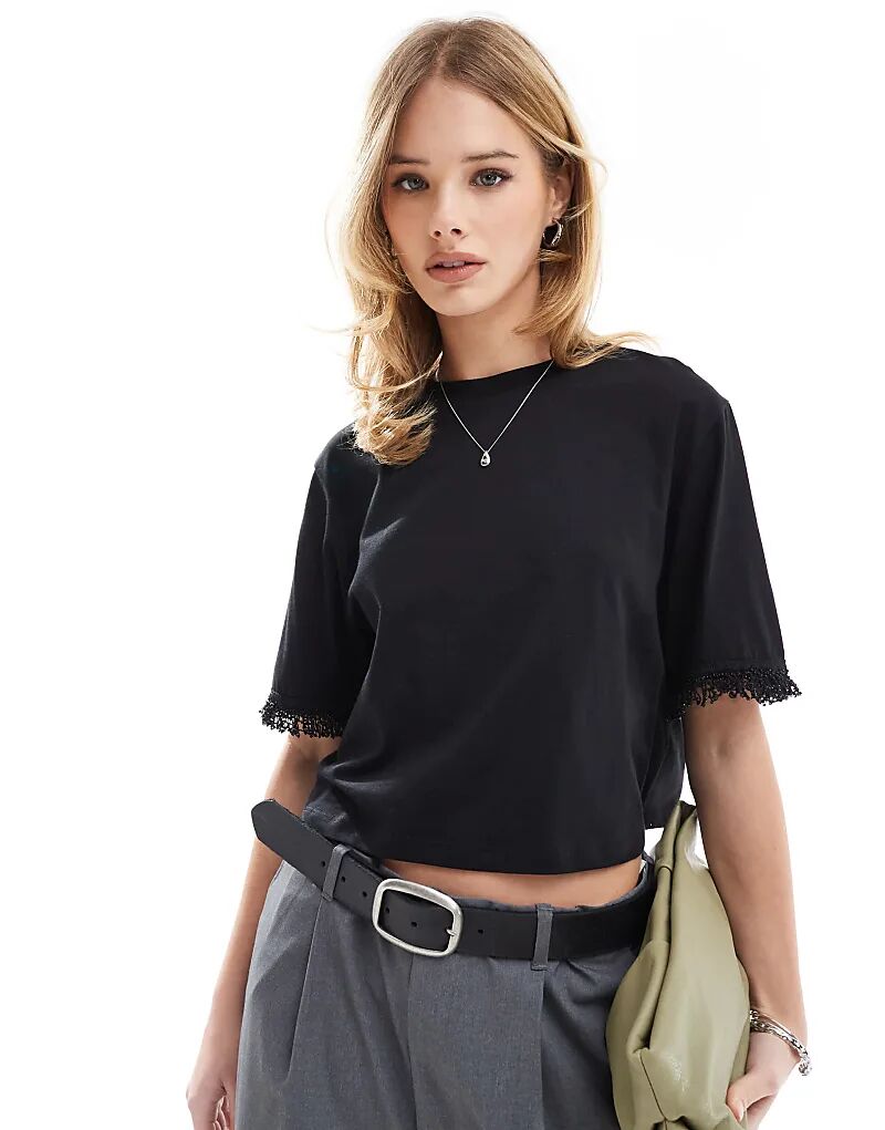 

Scalpers – Футболка черного цвета с жемчужными манжетами