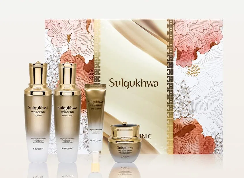 Набор для ухода 3W CLINIC Seolgukhwa Wellness 4 Sets (6 предметов) увлажняющий EKEL