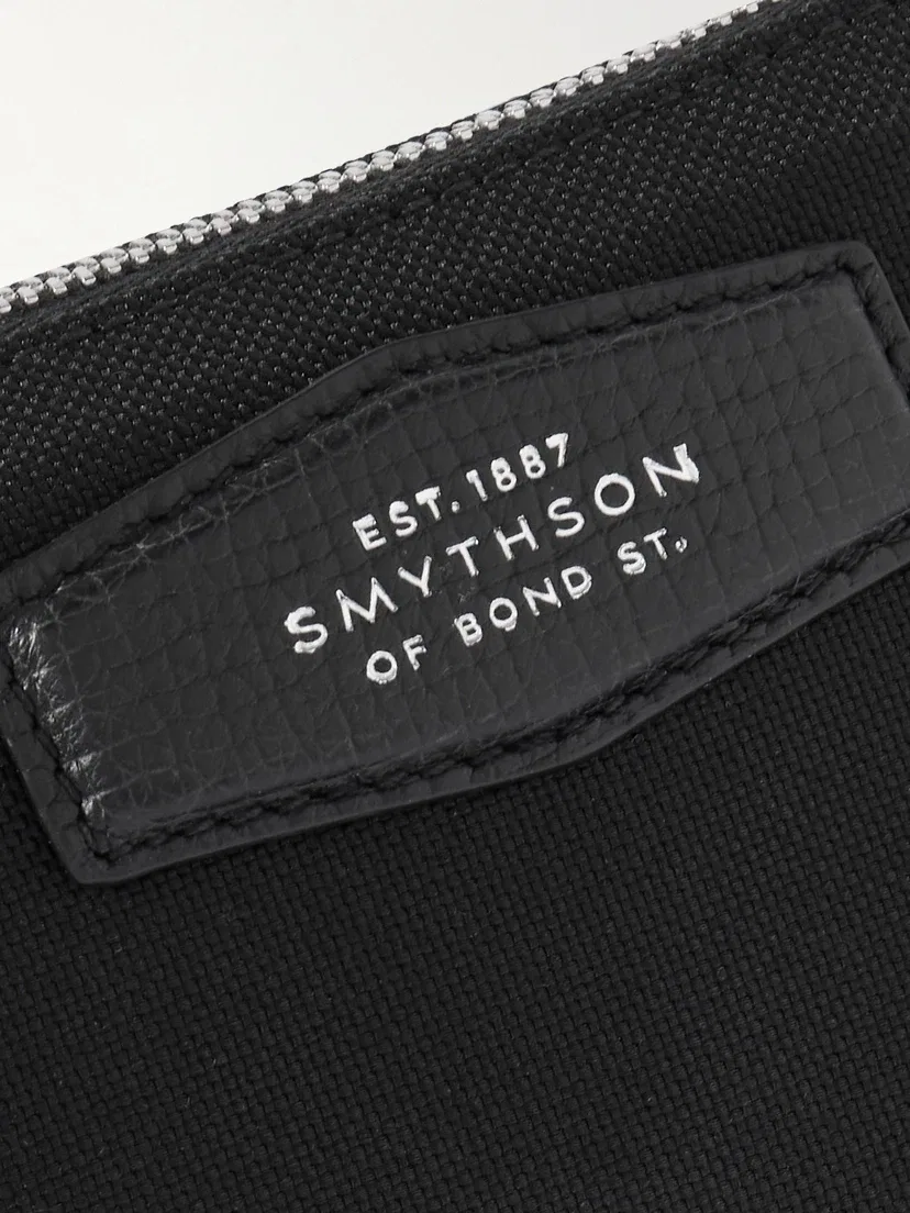 Клатч Norton из парусины с отделкой из кожи Smythson, черный — фото 3