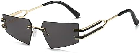 

Женские солнцезащитные очки без оправы из сплава с градиентным переходом цвета, мужские солнцезащитные очки неправильной формы с защитой от УФ-излучения UV400 MTZJH, 4