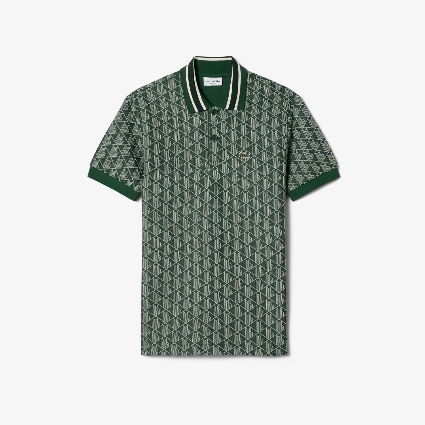 Мужская поло-рубашка LACOSTE с монограммой и жаккардовым узором — фото 4