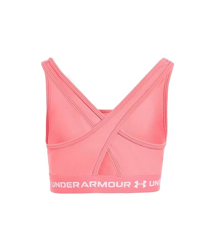 Спортивный топ Cross-Back Mid-Impact Under Armour Kids, Bittersweet Pink/White — фото 2