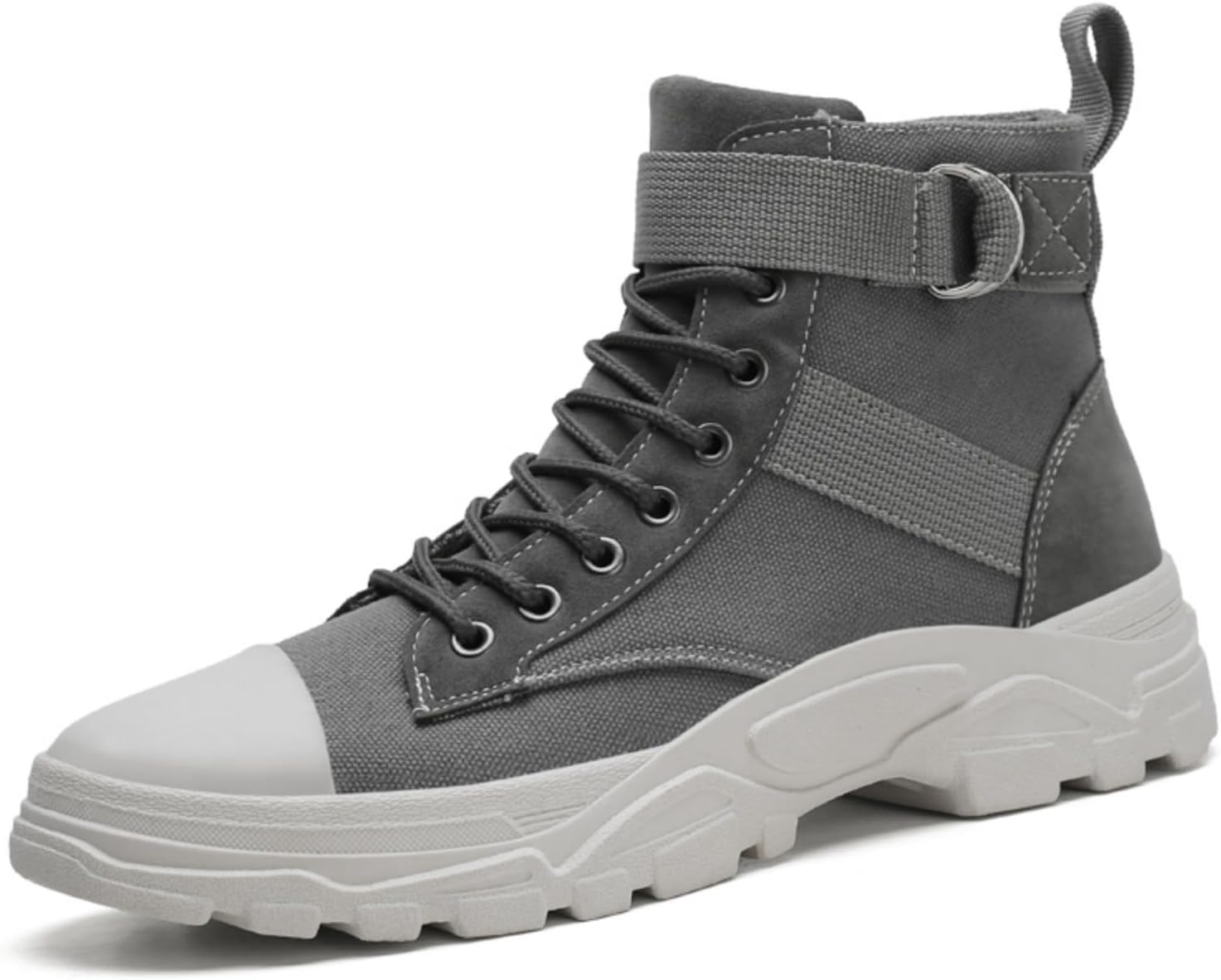 

Мужские высокие ботинки HOUDBDOL, модные кроссовки, повседневные спортивные прогулочные обувь с круглым носком, шнуровкой, противоскользящие походные ботинки, подходят для строителей, активного отдыха на улице и вечеринок, серый