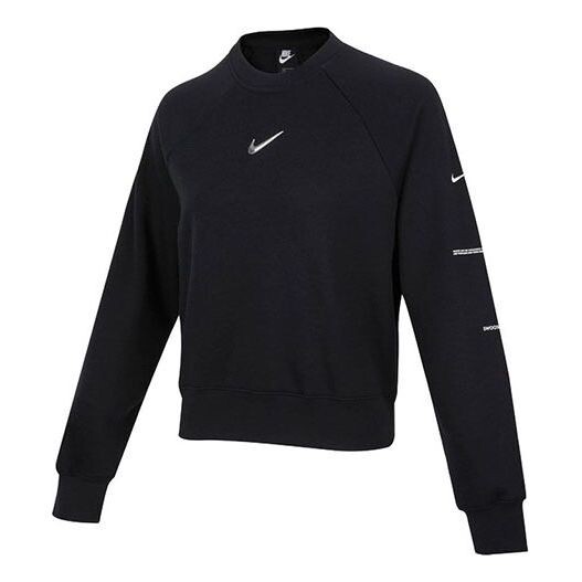 

Свитера спортивная одежда swoosh французский терри экипаж толстовка Nike, черный