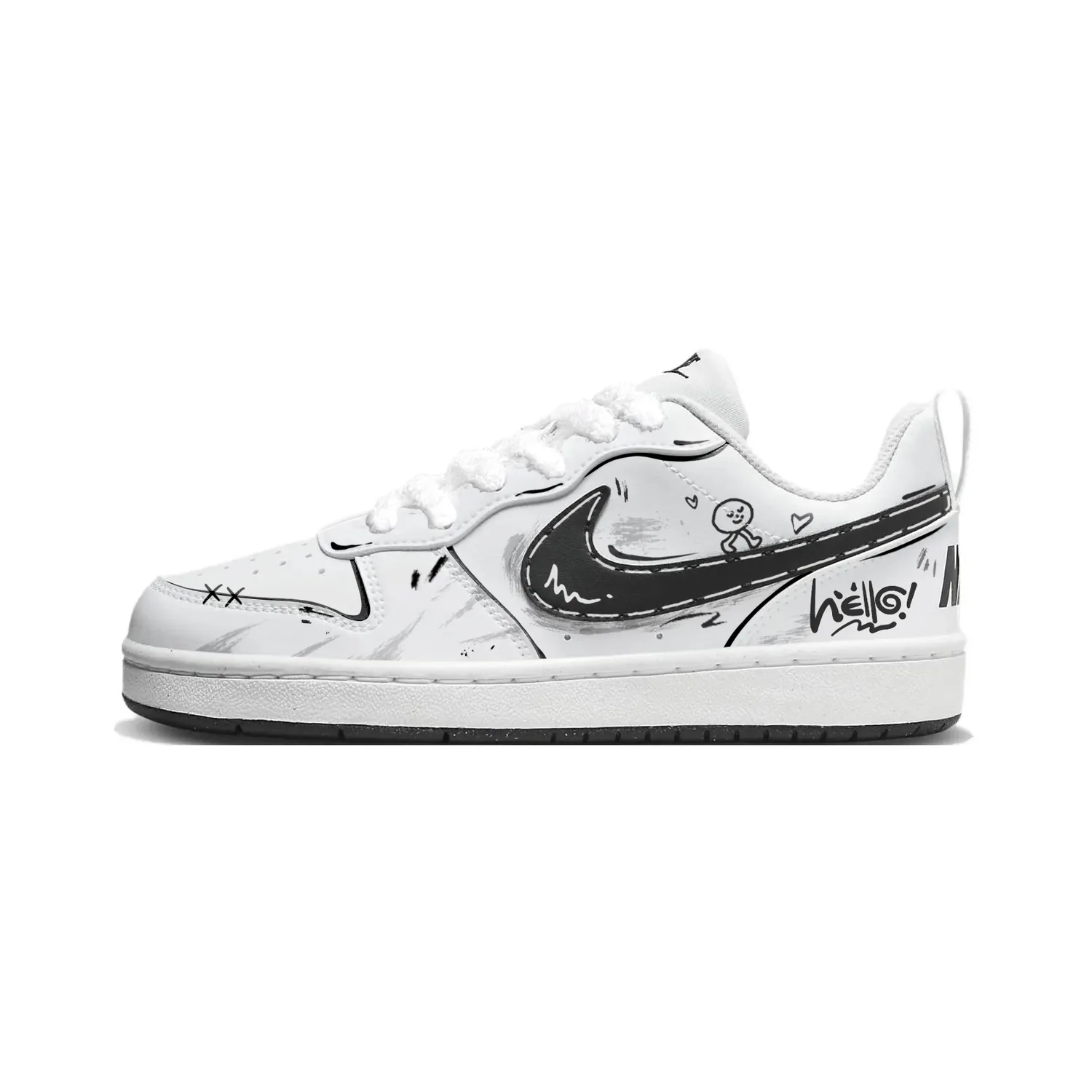 Nike Кроссовки для скейтбординга Court Borough Hello Graffiti из искусственной кожи, черные
