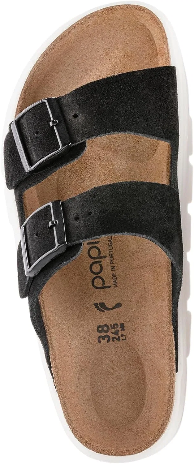 Женские массивные сандалии BIRKENSTOCK Papillio Arizona. Модные сандалии, Black White — фото 2