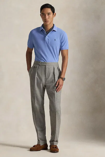 Поло из эластичного хлопка Polo Ralph Lauren, синий — фото 3