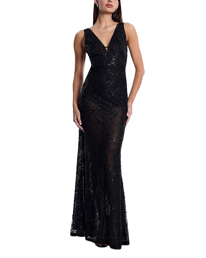 

Платье с декорированным вырезом BCBG, черный