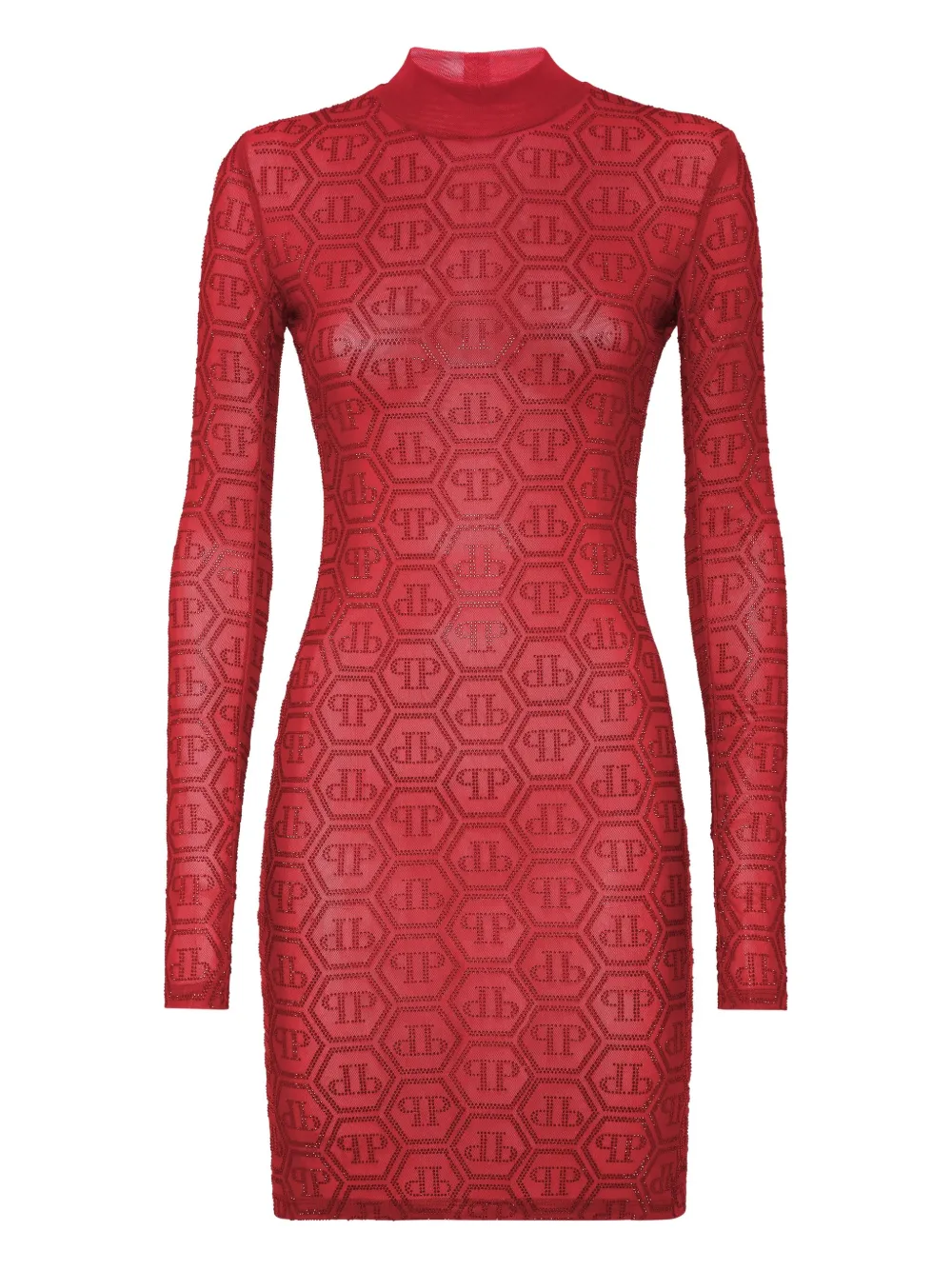

Платье мини с монограммой Philipp Plein, красный
