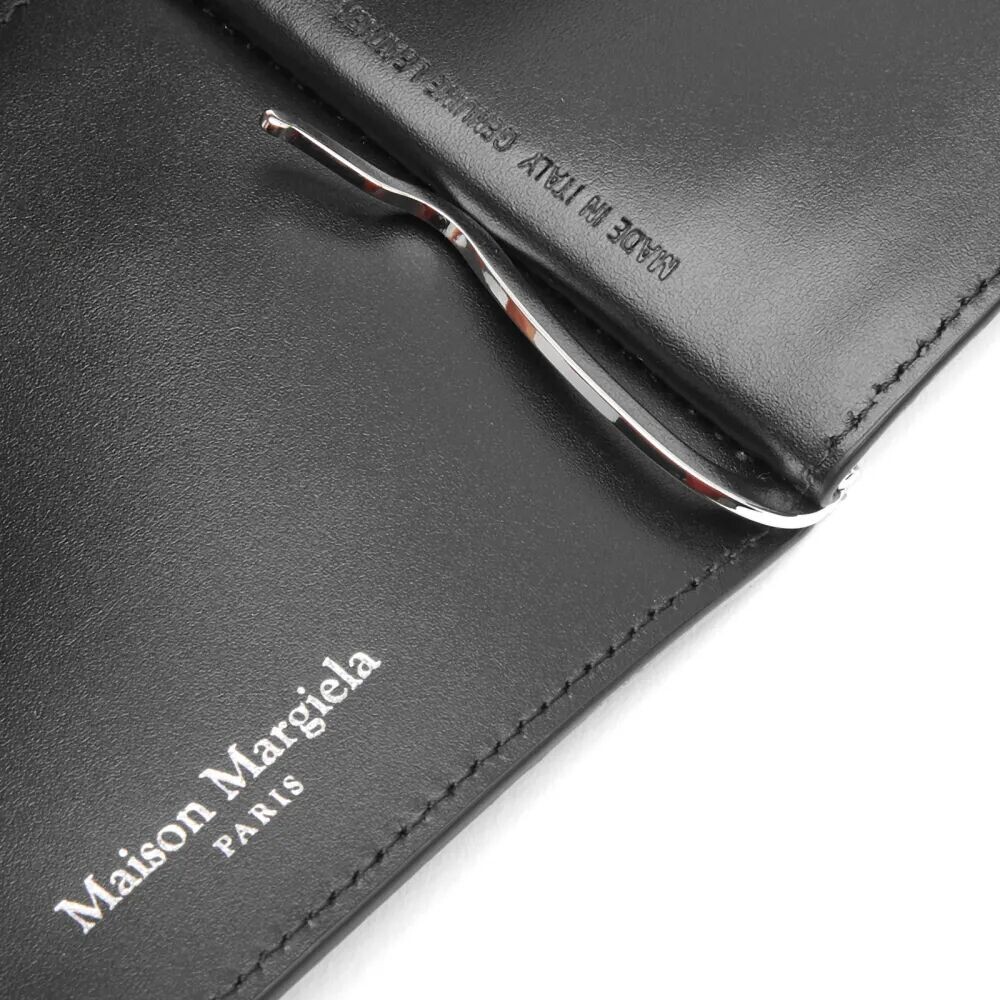 

Maison Margiela Кошелек из зерненой кожи с зажимом для денег, черный