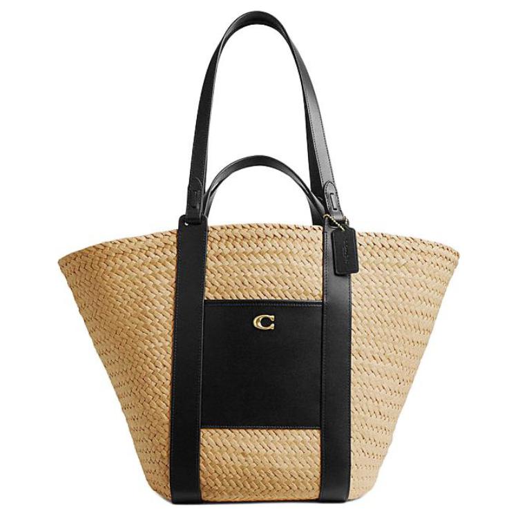 

COACH Одноплечевая сумка из соломенной целлюлозы