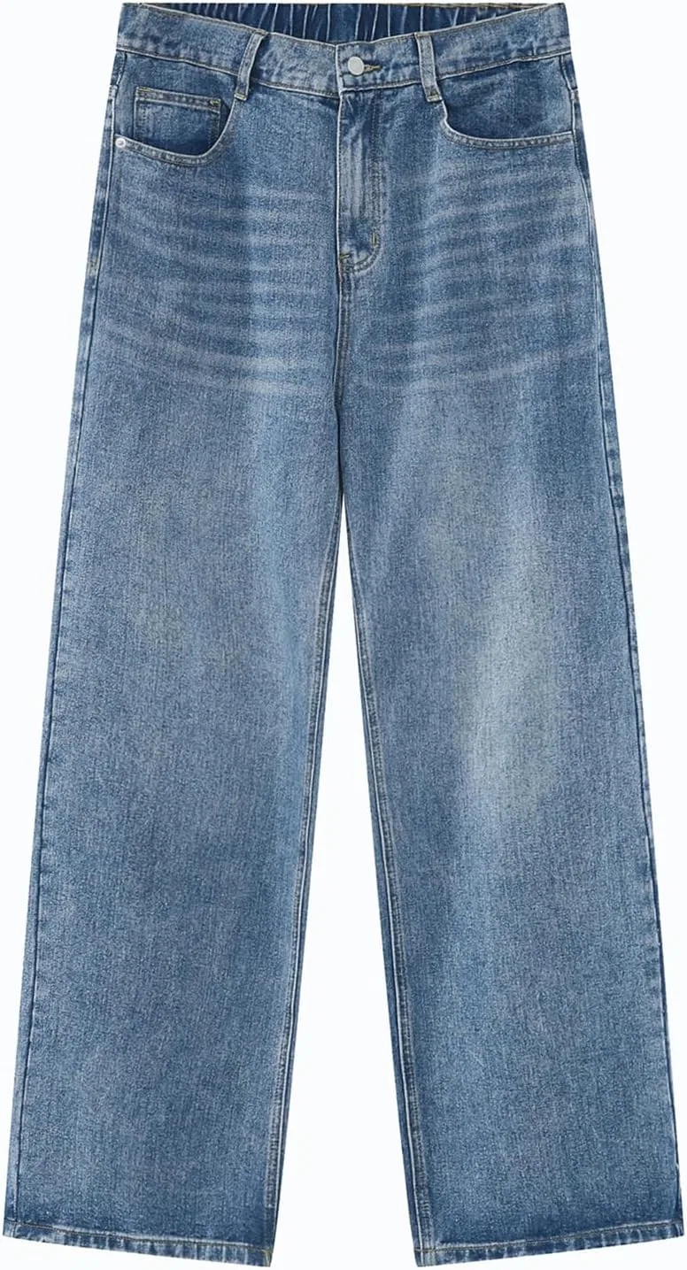 Джинсы свободные Straight Denim, Blue