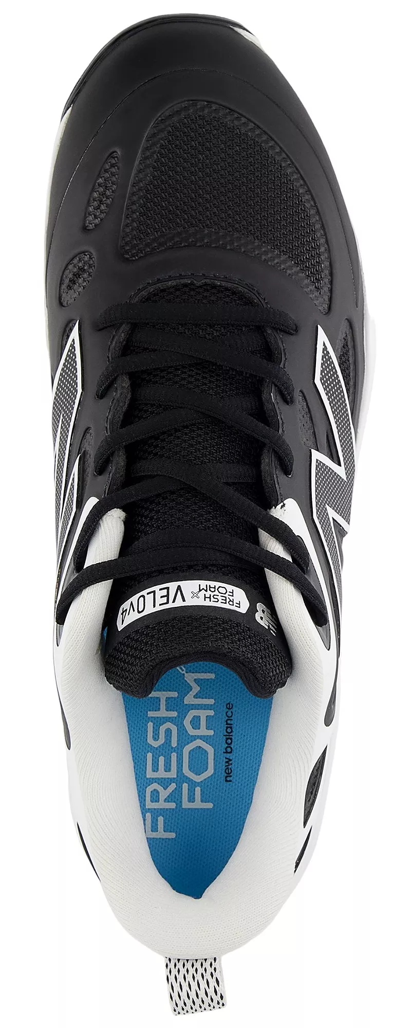 Женские формованные бутсы для софтбола New Balance Fresh Foam X VELO v4, черный/белый — фото 2