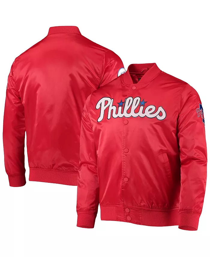

Мужская красная атласная куртка Philadelphia Phillies Wordmark на молнии Pro Standard