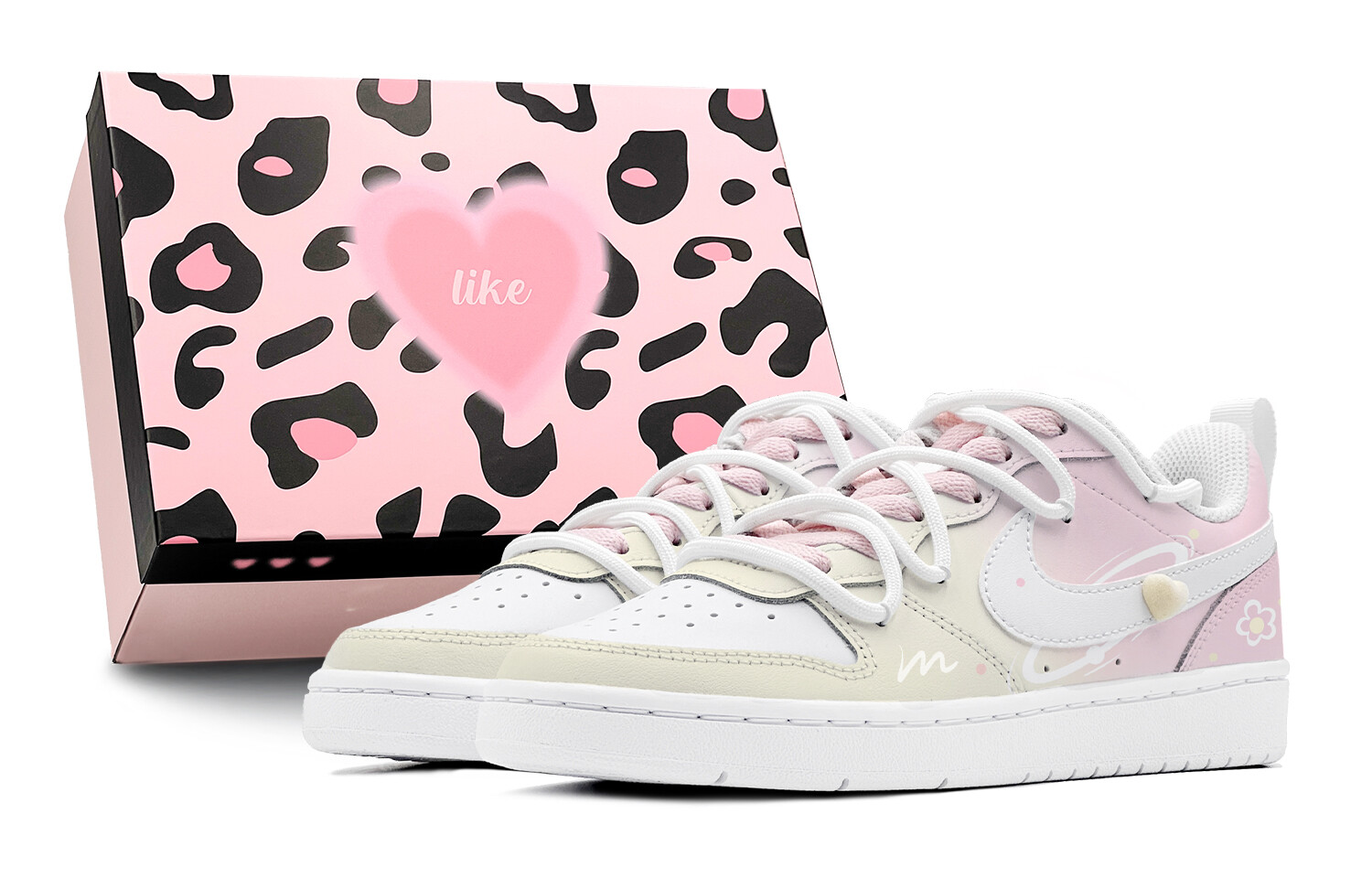 

Кроссовки Nike Court Borough Skateboard Shoes Women's Low-Top Pink, розовый