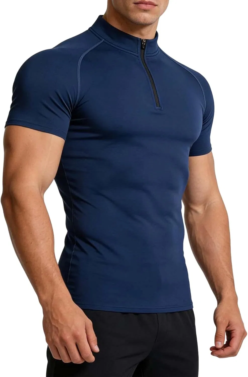 Компрессионная футболка с четверть-застежкой Athletic, Generic, Dark Blue