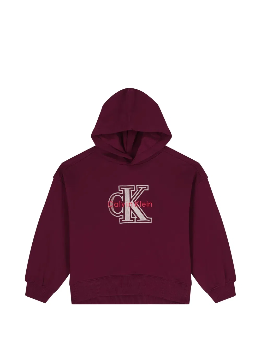 Толстовка с капюшоном и логотипом Calvin Klein Kids, красный