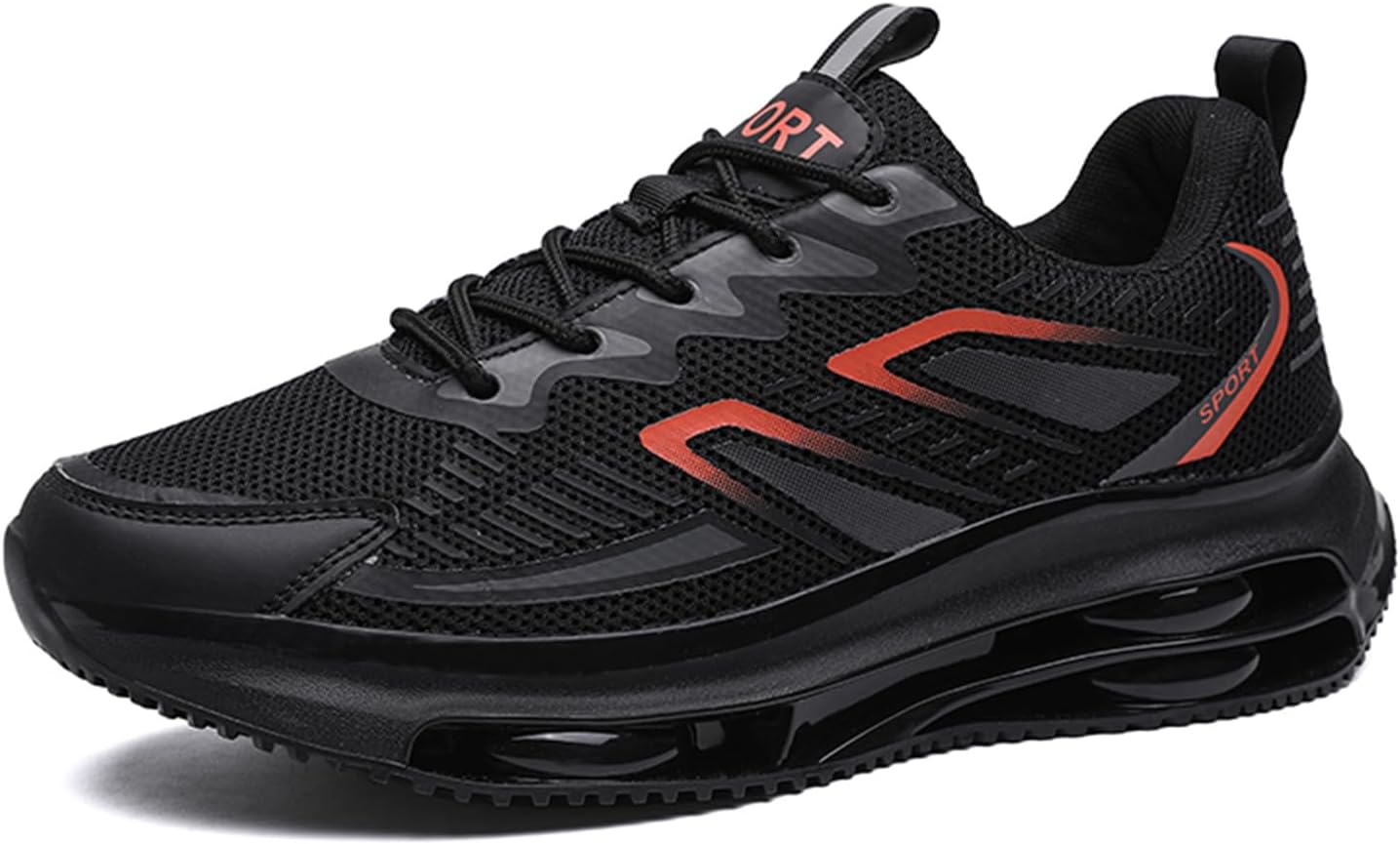 

Мужские модные кроссовки сетчатые для тенниса, спортивной ходьбы, с контрастным цветом, для тренировок и повседневной носки Spwagym, черный