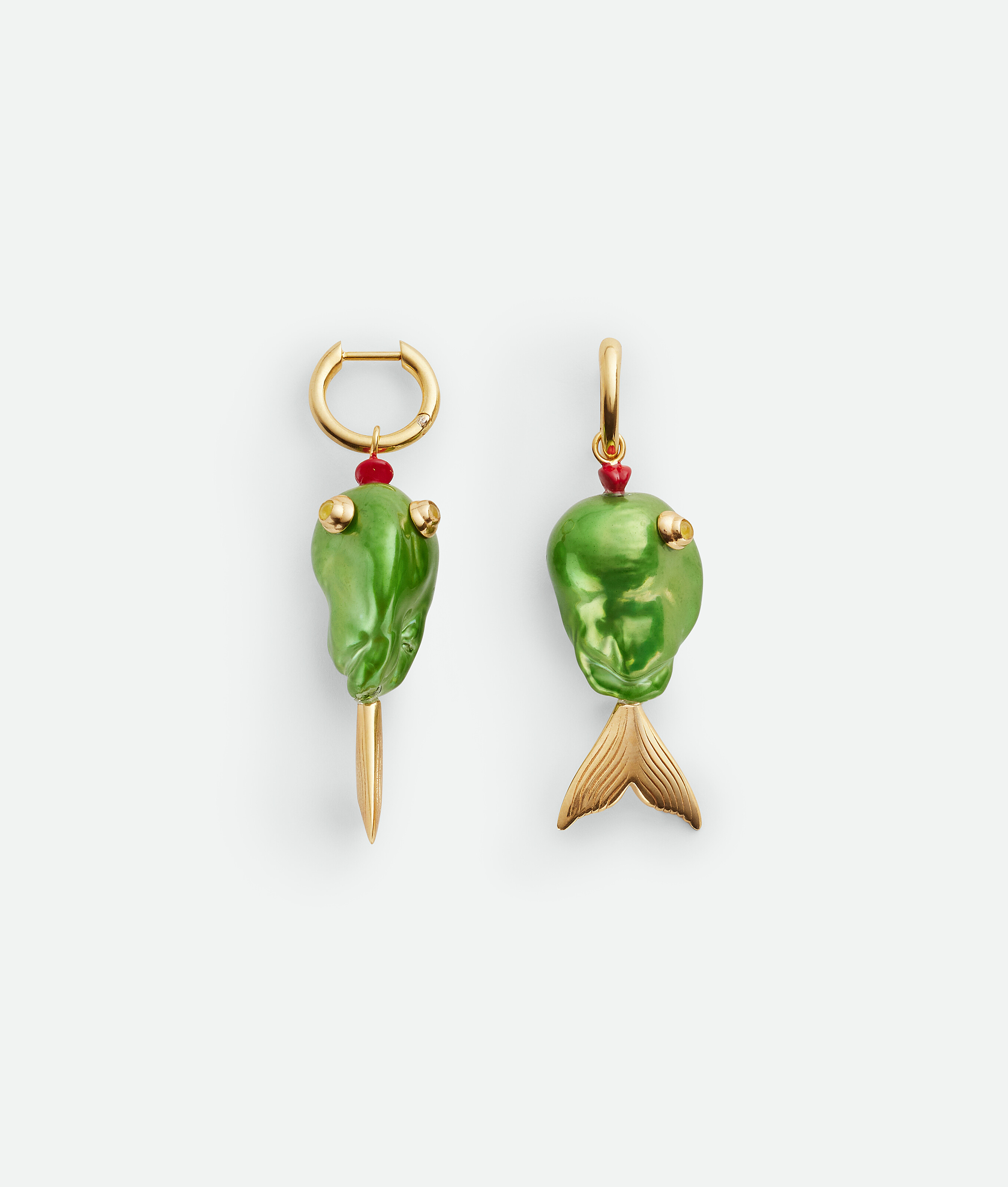 

Fish earrings BOTTEGA VENETA, свежая мята/желтый ag
