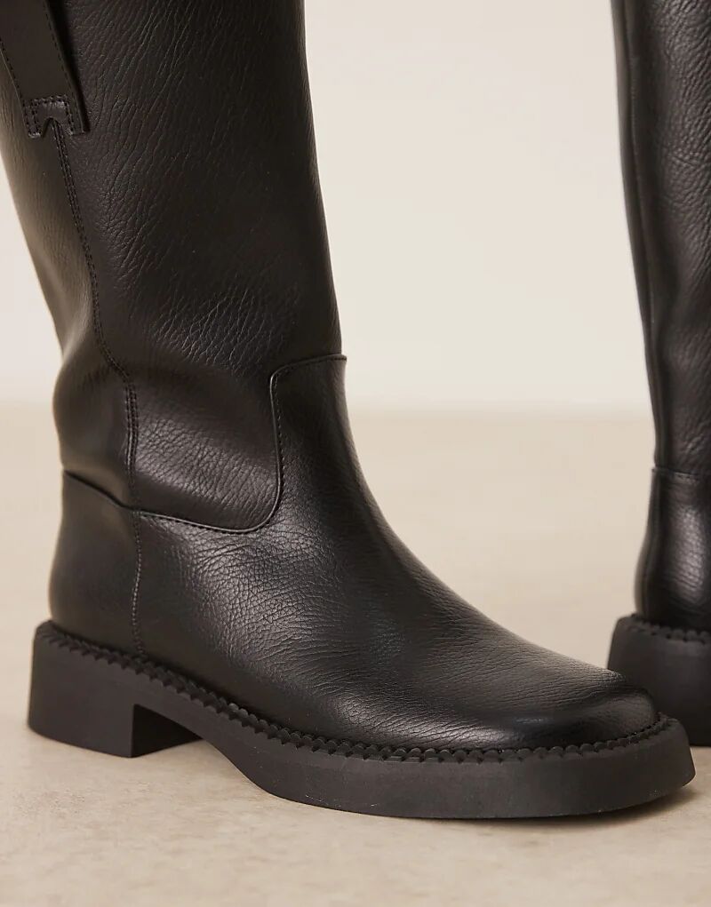 Женские сапоги ASOS DESIGN Colby из искусственной кожи с застежкой-молнией, черный — фото 4