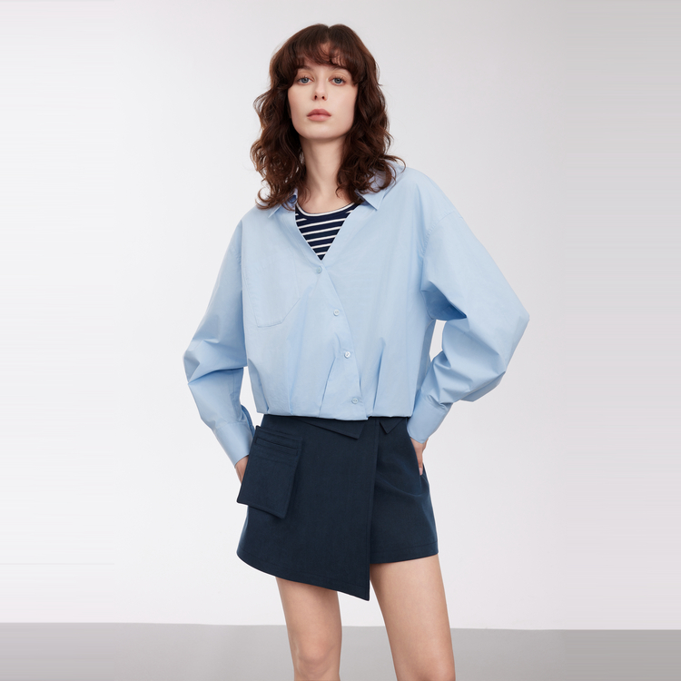 

ELLE Футболка Women's Blue V-neck Moderate