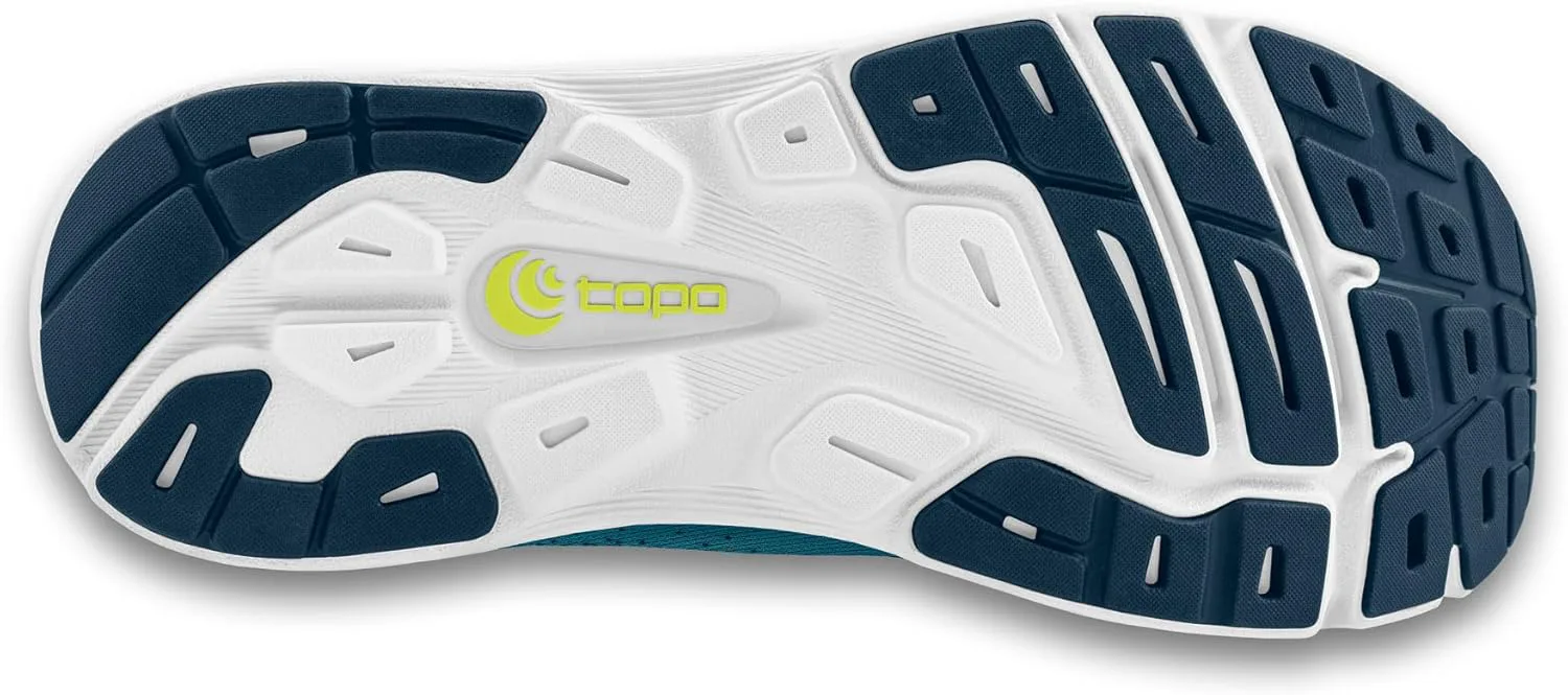 

Мужские беговые кроссовки Topo Athletic Magnifly 5 - комфортные, легкие, с амортизацией, прочные, нулевая разница между пяткой и носком, шнуровка, для бега по дороге, спортивная обувь для дорожного бега, синий/зеленый