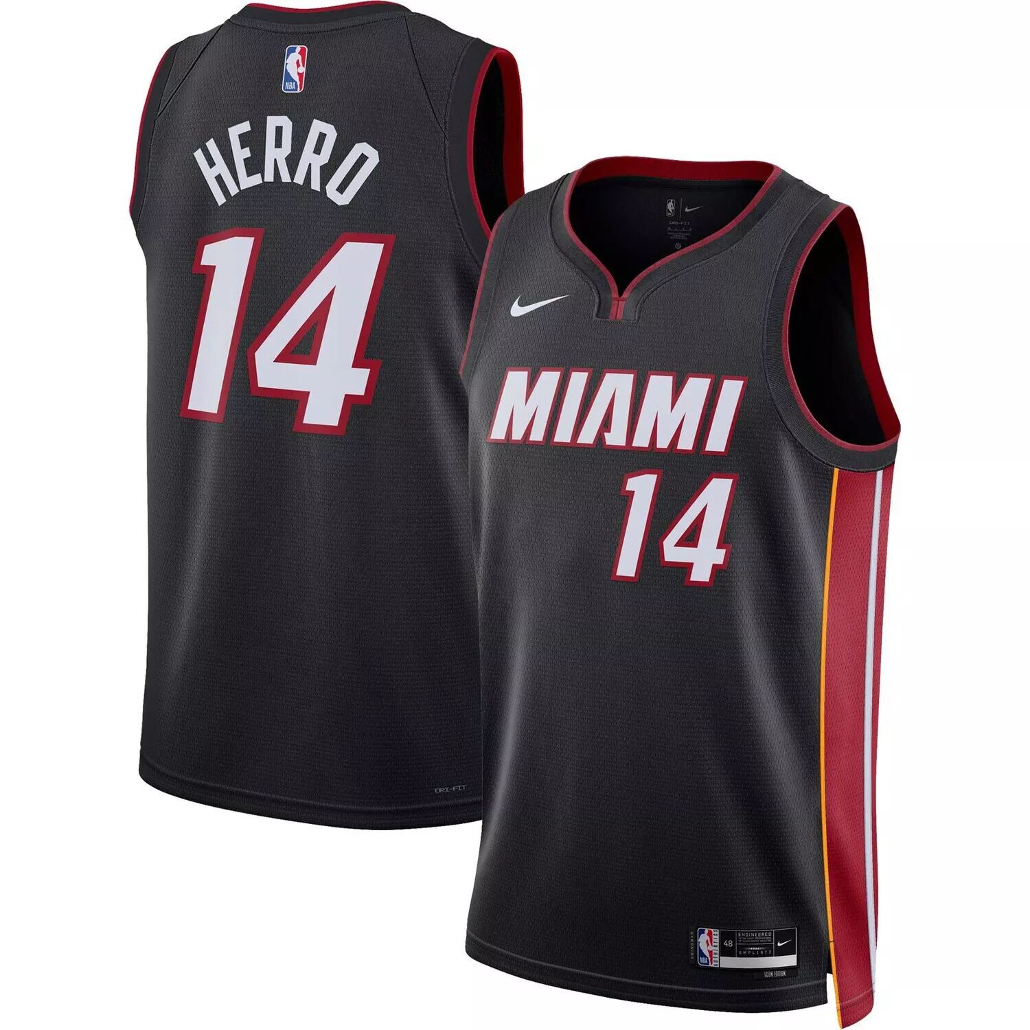 Черная майка унисекс Tyler Herro Miami Heat 2022/23 Swingman — Icon Edition Nike — фото 4