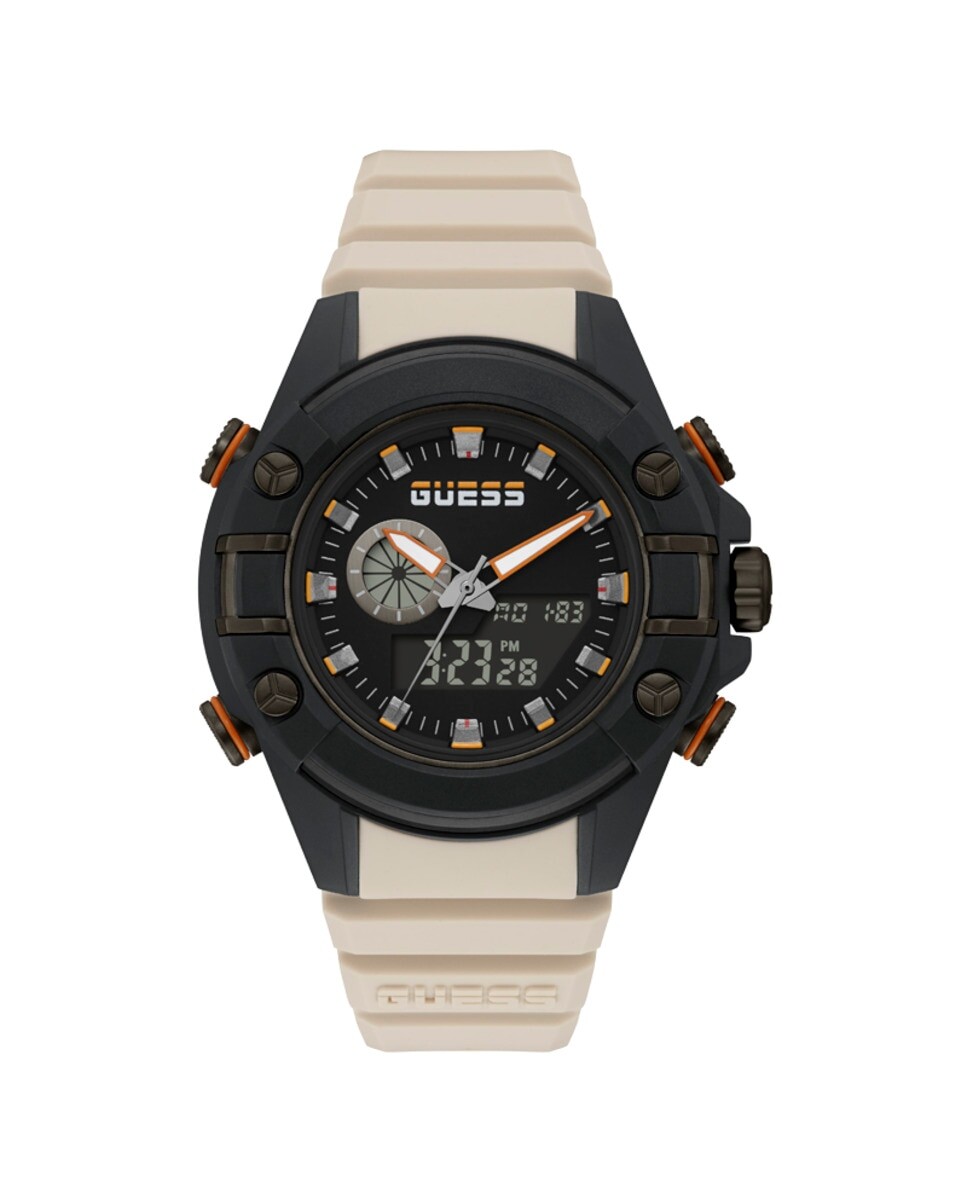 

G Force GW0269G1 силиконовые мужские часы с бежевым ремешком Guess, коричневый
