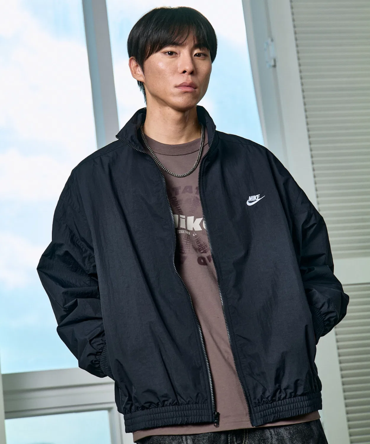 Куртка Nike Club Oversized Woven Track Jacket, чёрная