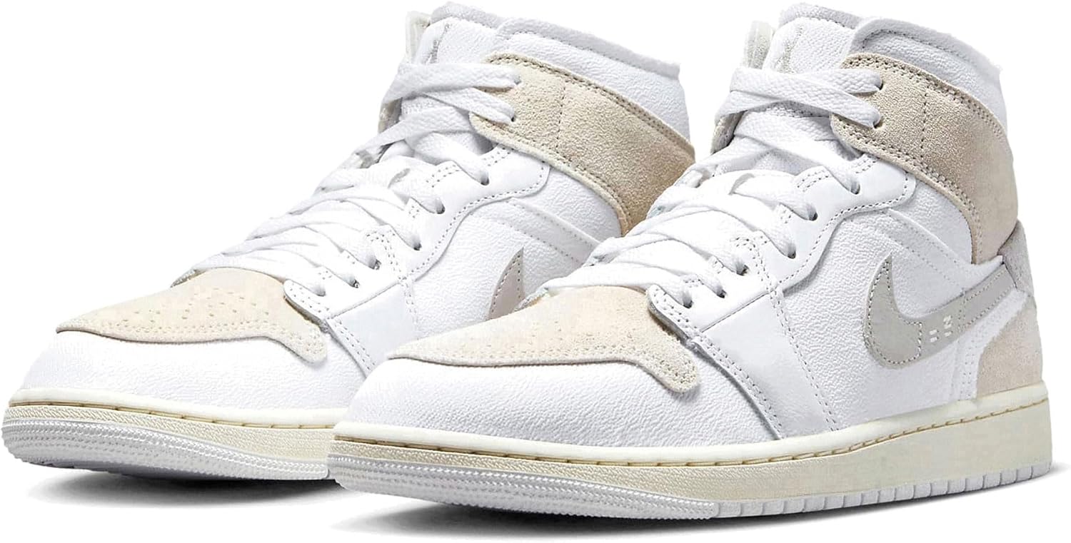 Мужские кроссовки Nike Air Jordan 1 Mid SE, белый/серый/коричневый