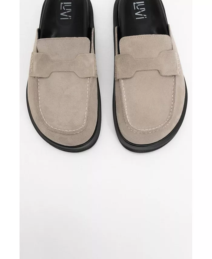 Женские кожаные клоги Laven из замши Forever & Always Shoes, коричневый/бежевый — фото 2