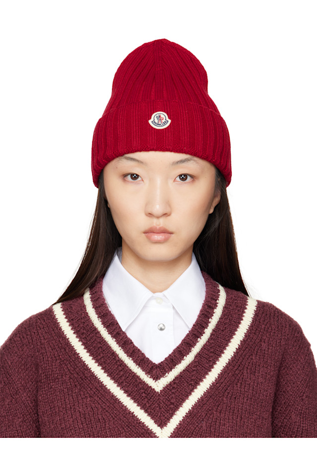 

Шерстяной бини Moncler, красный