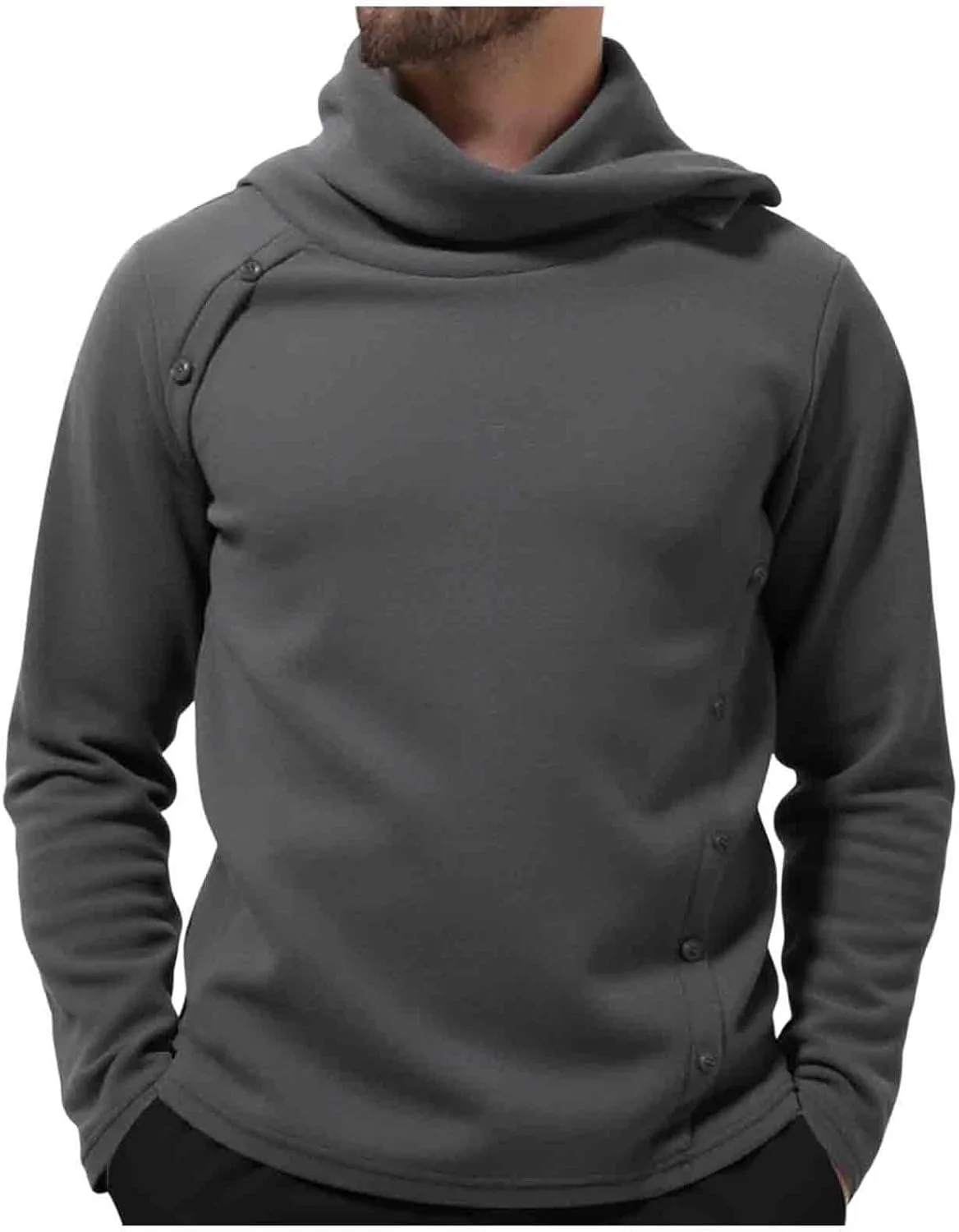 

Свитер мужской с воротником-стойкой и декоративными пуговицами Cambkatl