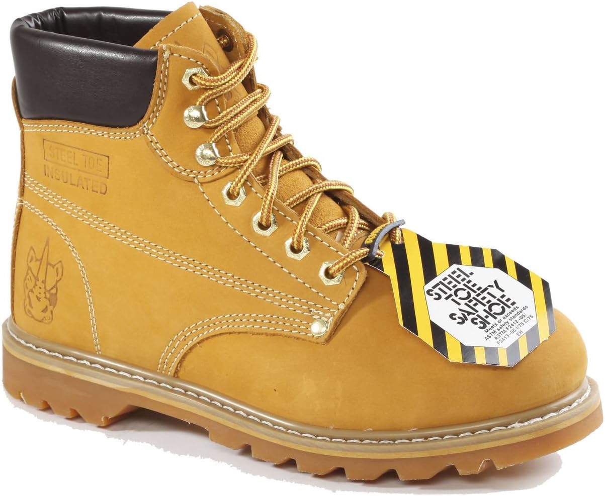 

Ботинки Rhino 60S17 с стальным носком и нубуком, 15 см, пшеница, черный