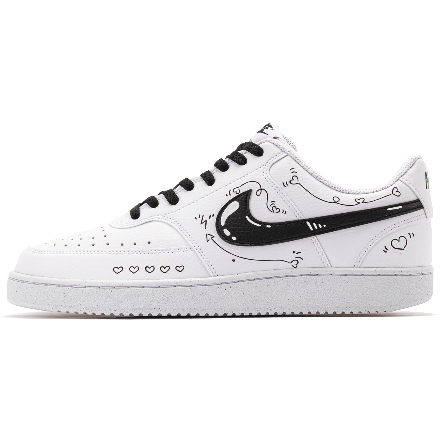 

Кроссовки Nike Court Vision 1 Skateboard Shoes Men Low-Top Black White, Черный, Кроссовки Nike Court Vision 1 Skateboard Shoes Men Low-Top Black White