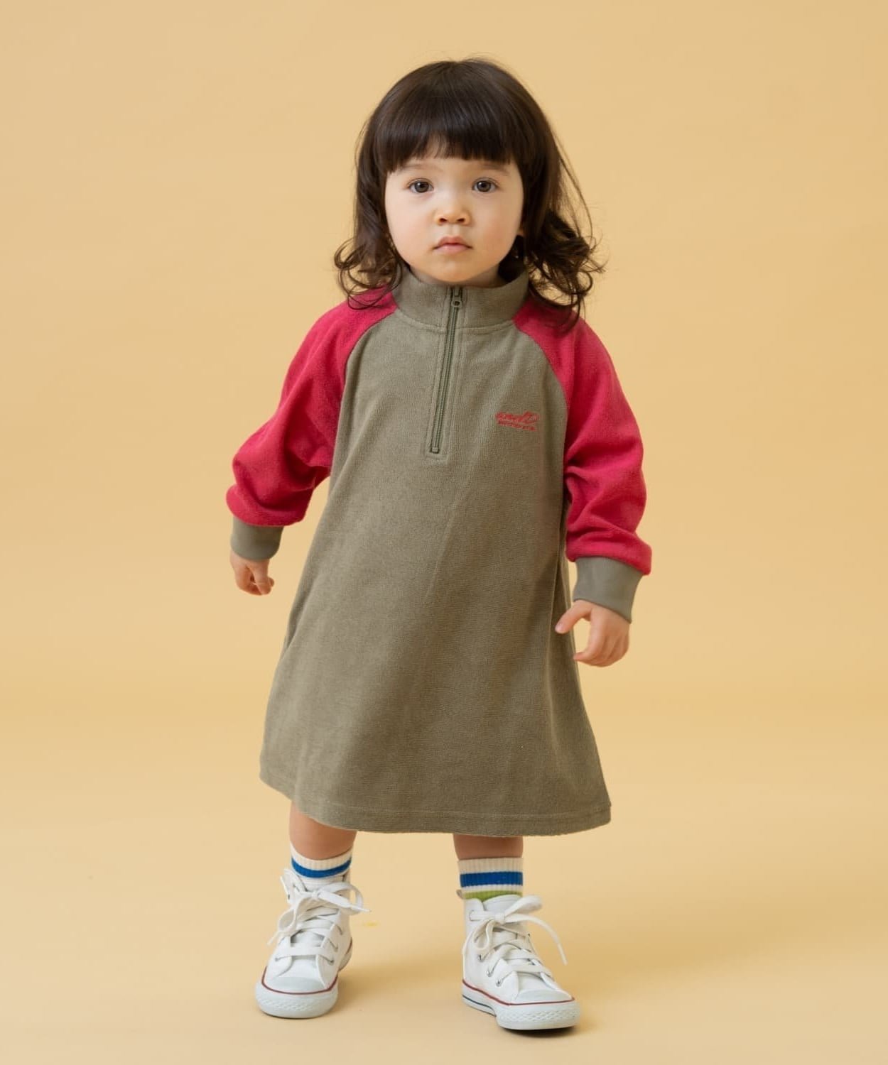 Платье из кудрявого материала And D.petitmain, Khaki