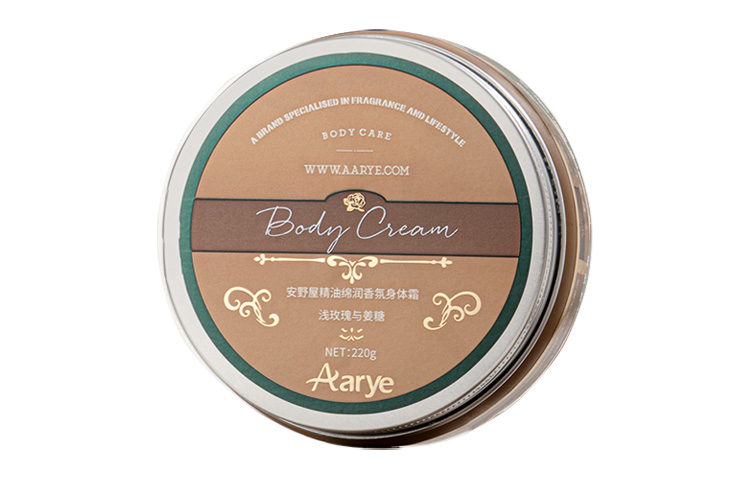 

Увлажняющий крем для тела с эфирными маслами питает и подтягивает кожу с длительным ароматом 220g AARYE, светло-розовый with ginger