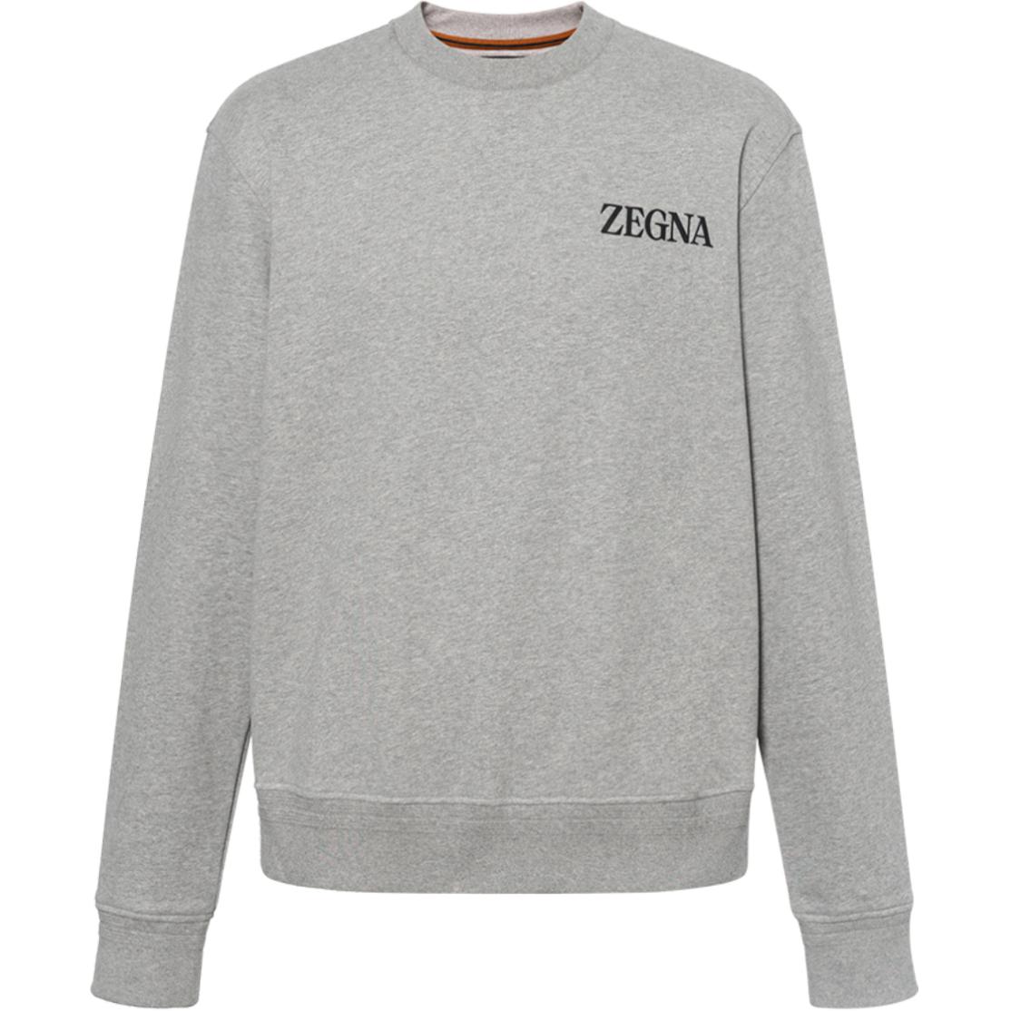 

Толстовка с круглым вырезом и тисненым логотипом Ermenegildo Zegna, серый