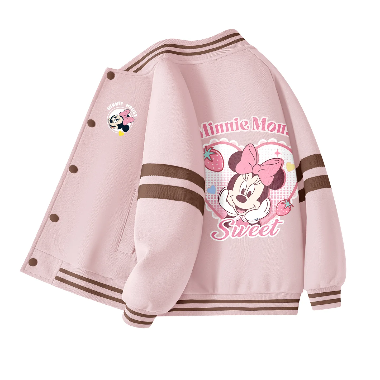 Детская бейсбольная футболка с круглым вырезом Disney, Di's Delight K_Di's Sweet Berry Lotus Pink