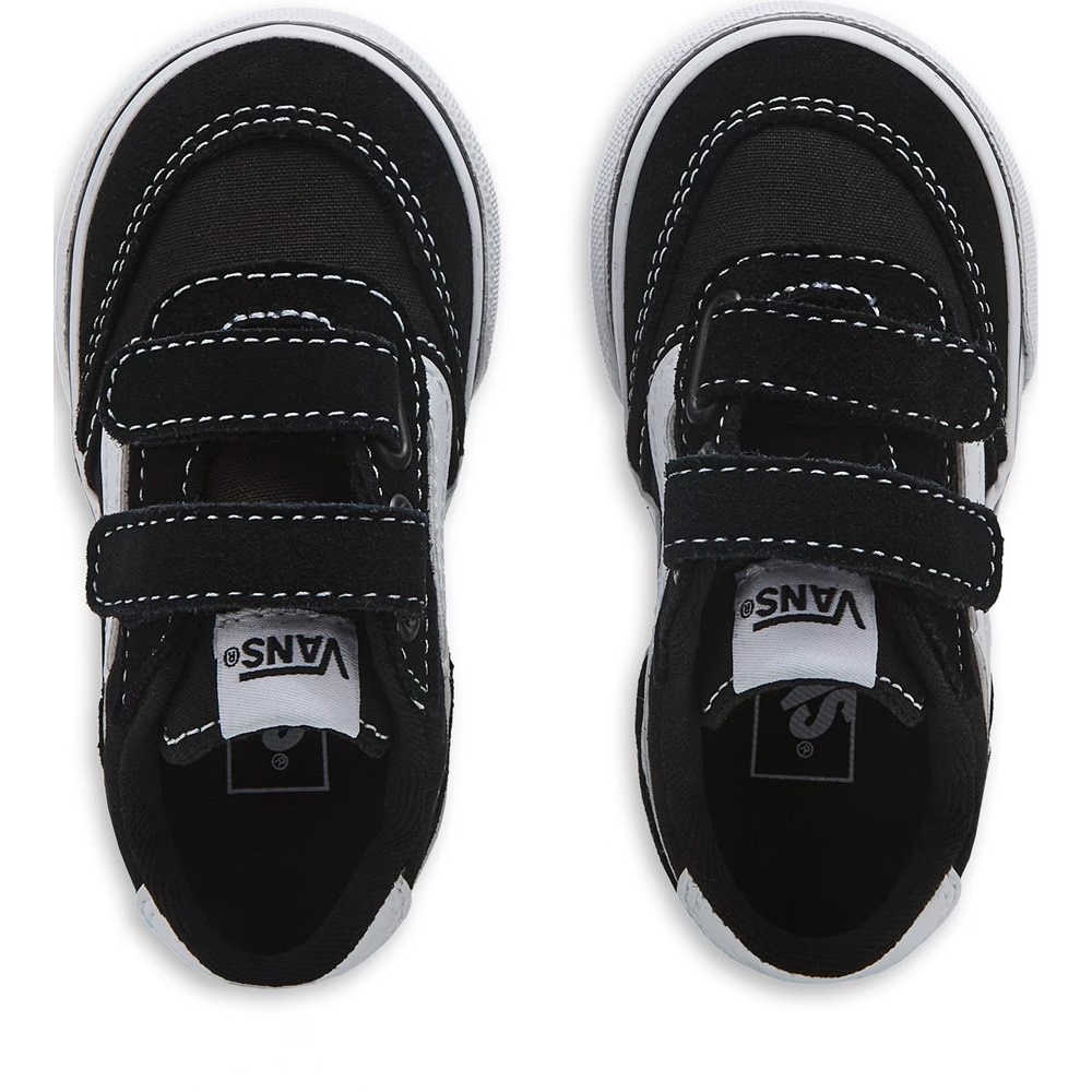 Детские кроссовки на низкой подошве Brooklyn Toddler Vans, black/white — фото 4