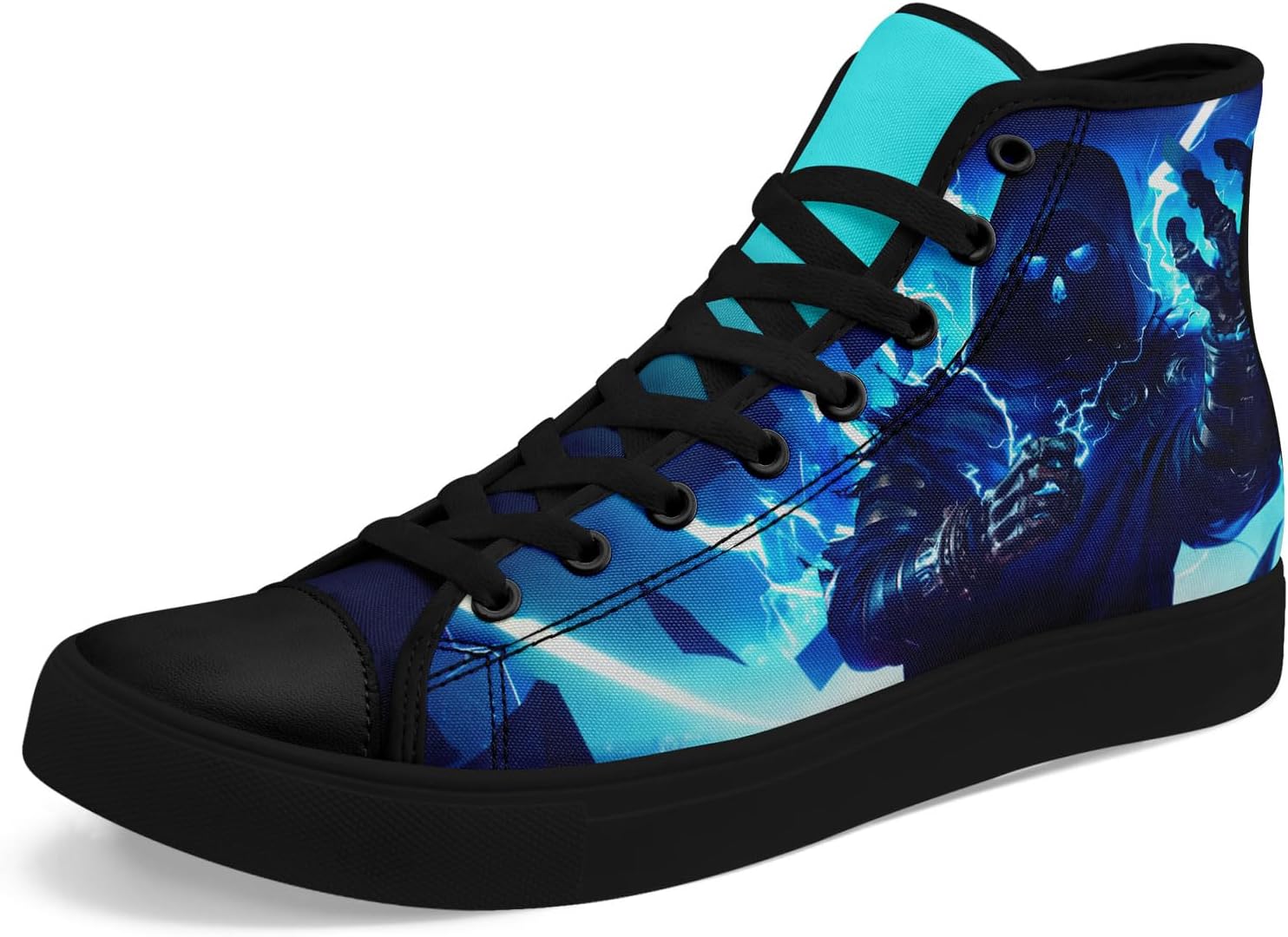 

Высокие кеды на шнуровке AWSOLE Gothic с черепом для мужчин и женщин с принтами бабочек, пламени и цветов, яркие плоские повседневные кроссовки для прогулок, белый/черный/синий