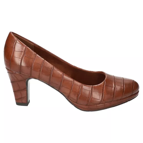 Женские туфли-лодочки Equinox на платформе Easy Street, цвет tan croco — фото 2